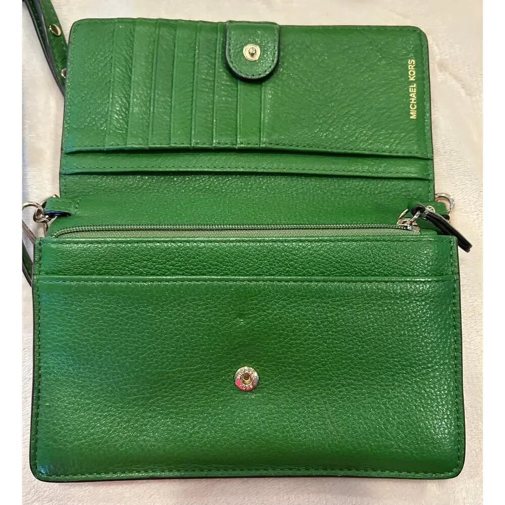 MICHAEL KORS Mercer Floral Embellished Pebbled Leather Smartphone Crossbody